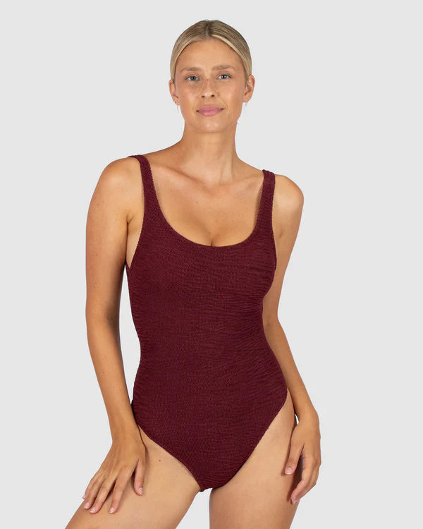 BAKU Ibiza Low Back One Piece Swimsuit - Currant