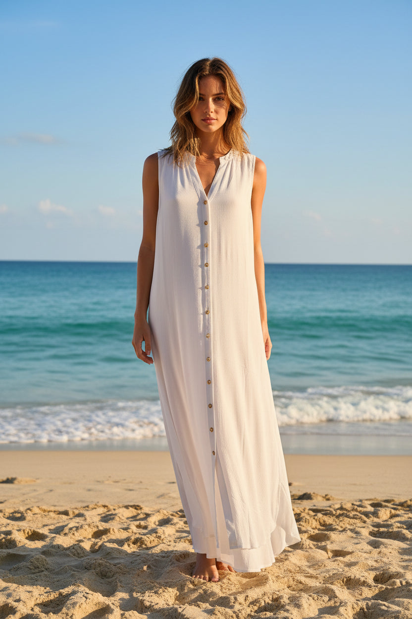 DOTTI Shirt Dress Cover Up - White