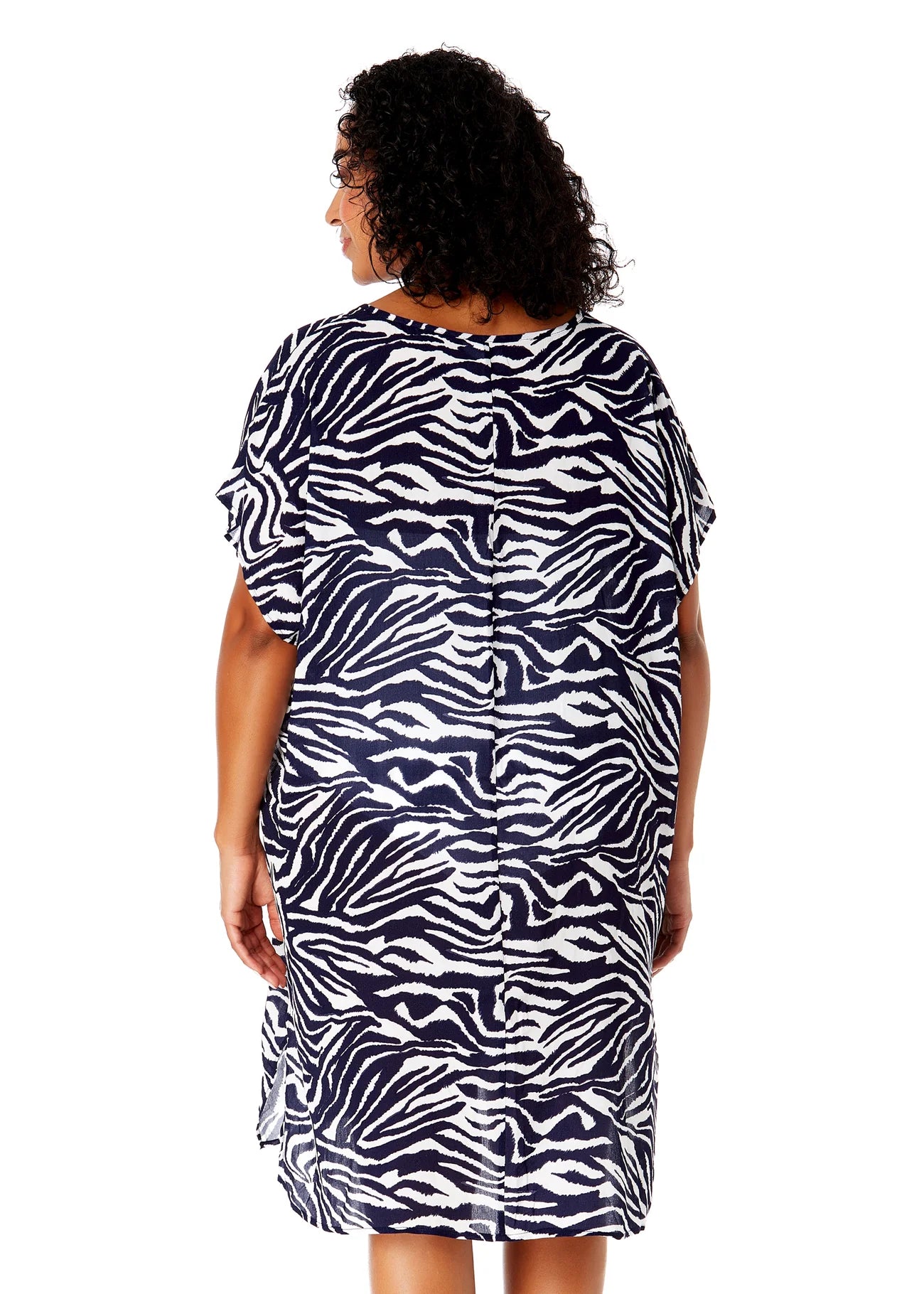 ANNE COLE Easy Tunic Coverup - Zebra Shadow