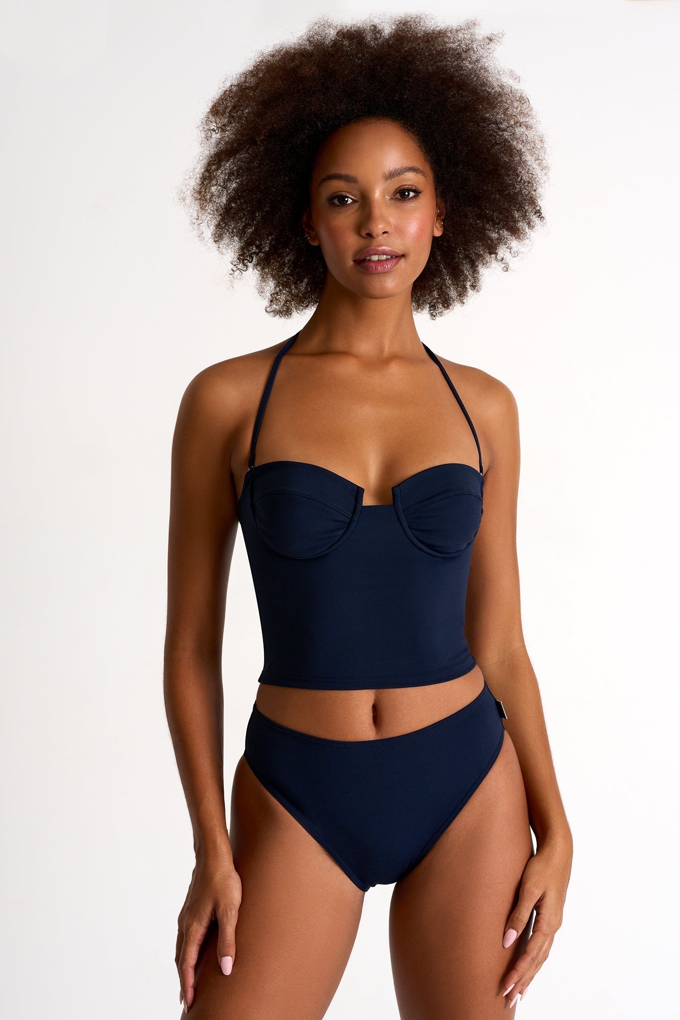 SHAN High Cut Bikini Bottom Navy (Online Only) - Main Image