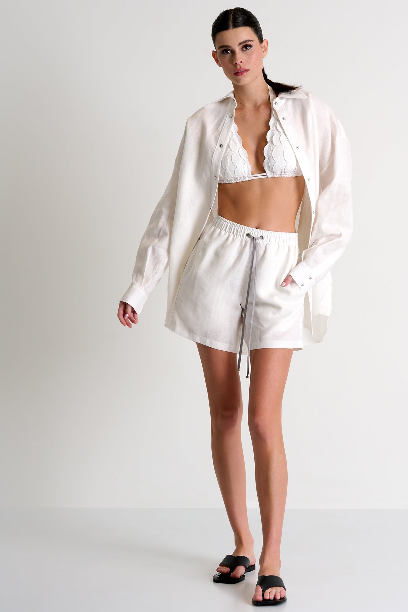 SHAN Linen Shirt - White (Online Only)