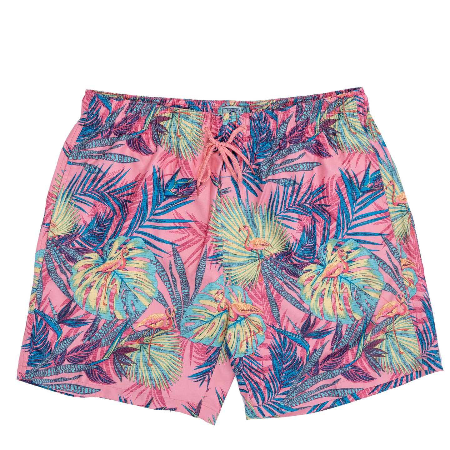 BURNSIDE Men's 17 Inch Swim Shorts Flamingo Palm - Pink