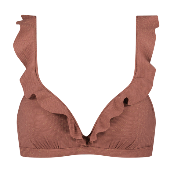 BEACHLIFE D-Cup Plunge Bikini Top - Rouge Shimmer