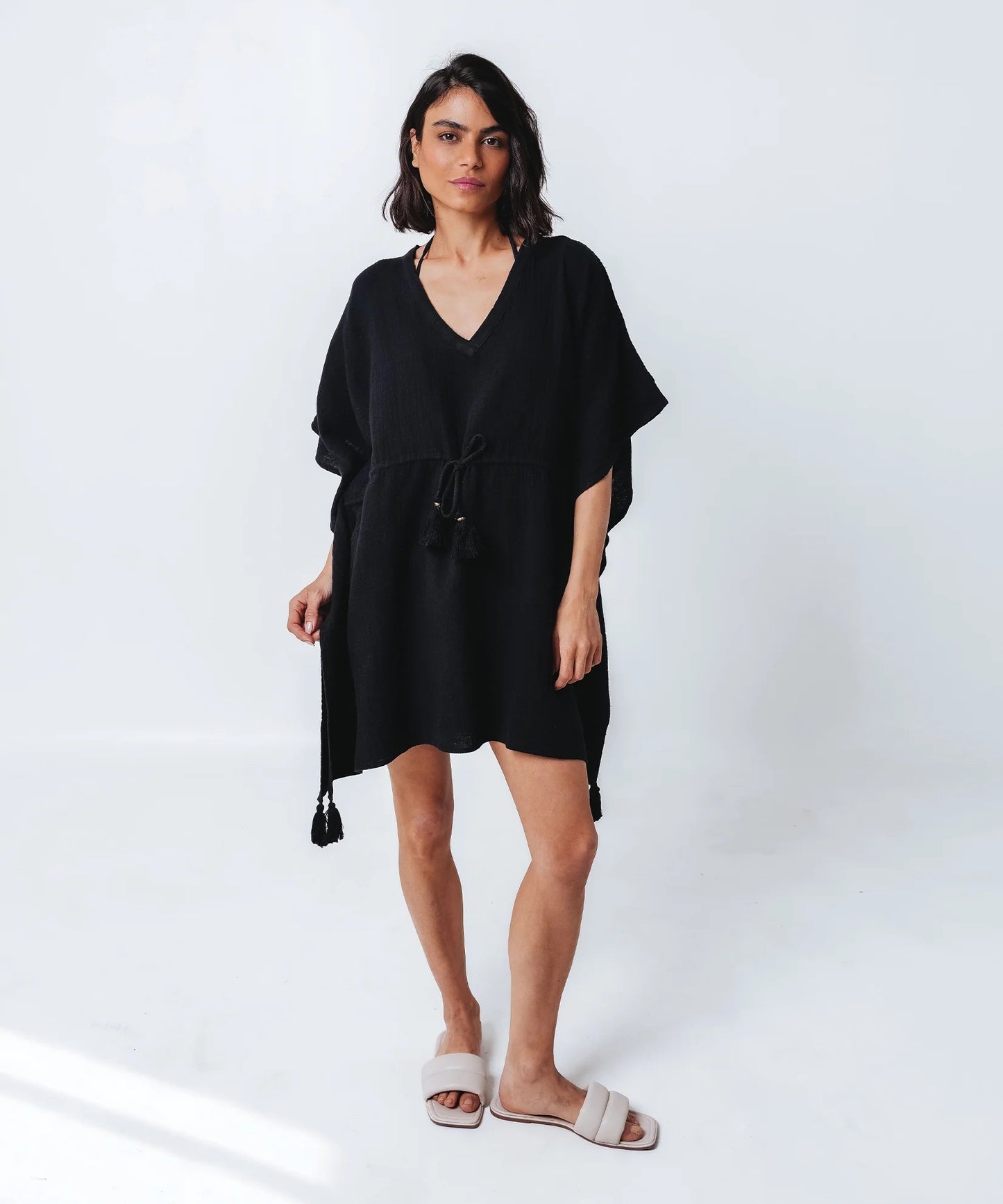 Supersoft Gauze Butterfly Tassel Caftan