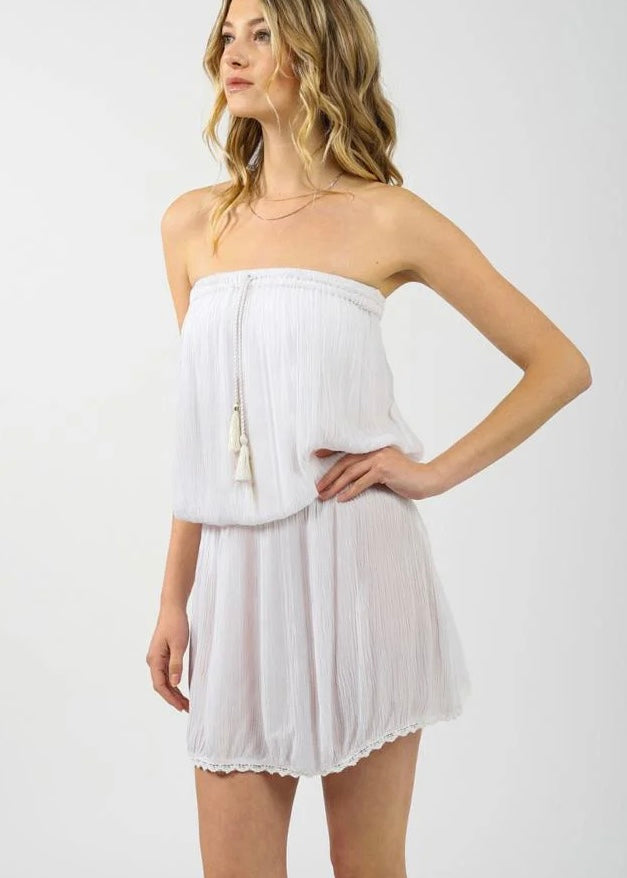 Miami Bandeau Tassel Tie Mini Dress
