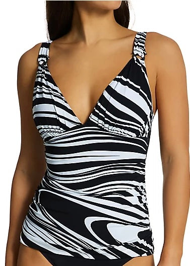 BLEU ROD BEATTIE New Wave Molded Tankini Black White