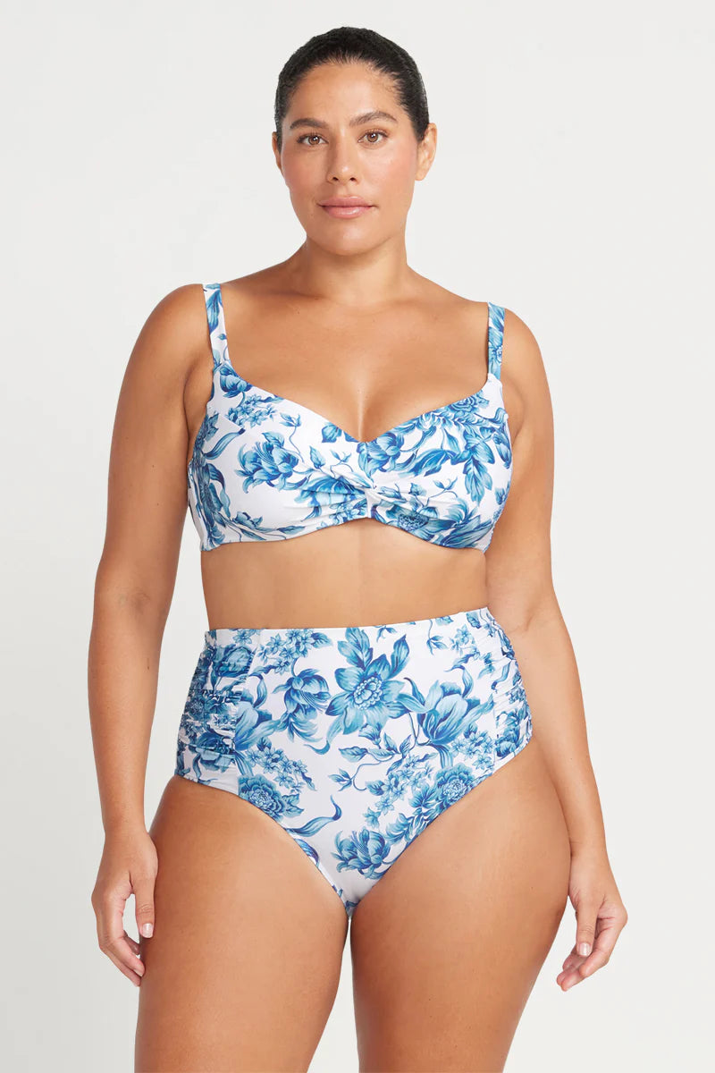 ARTESANDS Bois De Croix Botticelli High Waist Swim Pant - White & Blue