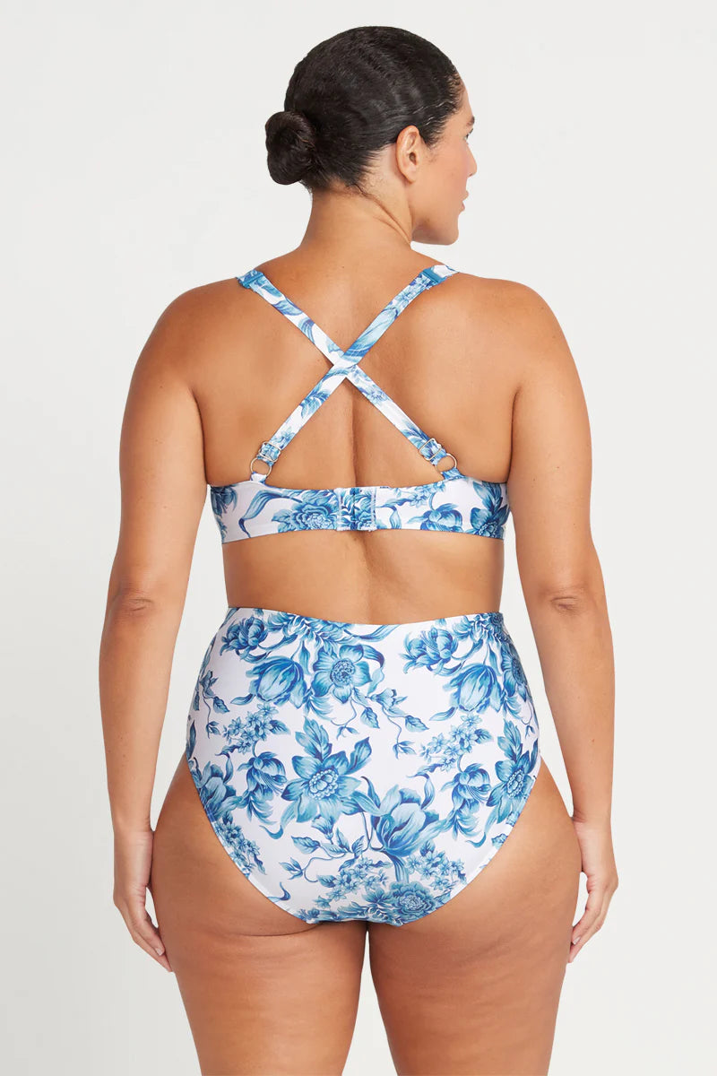 ARTESANDS Bois De Croix Botticelli High Waist Swim Pant - White & Blue