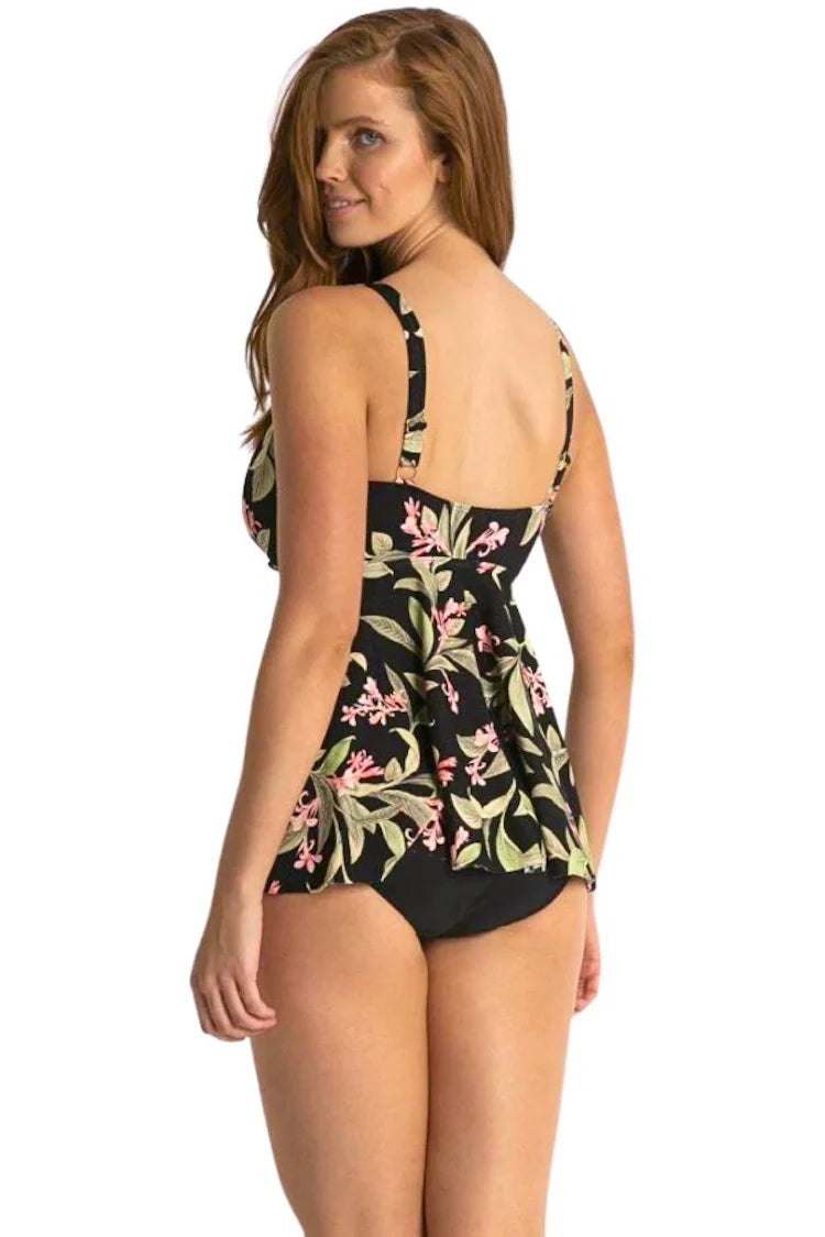 AZURA Amalfi F/G Cup Tie Front Singlet Tankini - Black