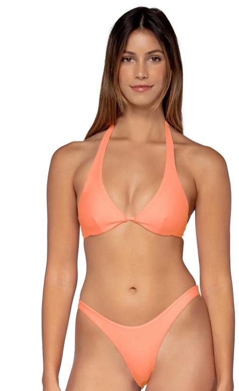 B. SWIM Hailey Sliding Halter Bikini Top - Melon Sorbet