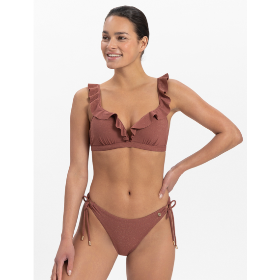 BEACHLIFE D-Cup Plunge Bikini Top - Rouge Shimmer