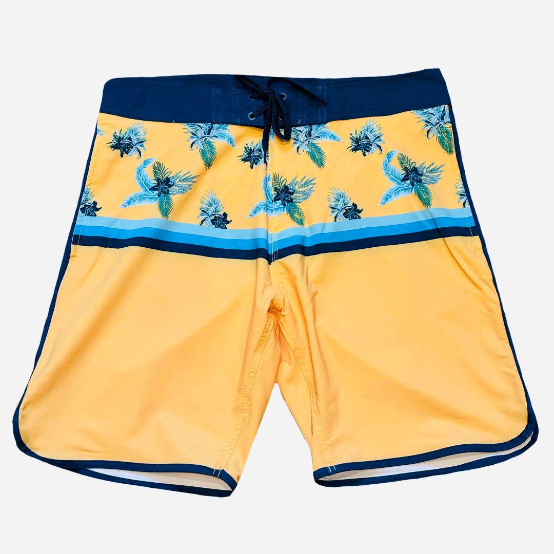 BURNSIDE Men's Stretch Boardshorts - Yellow