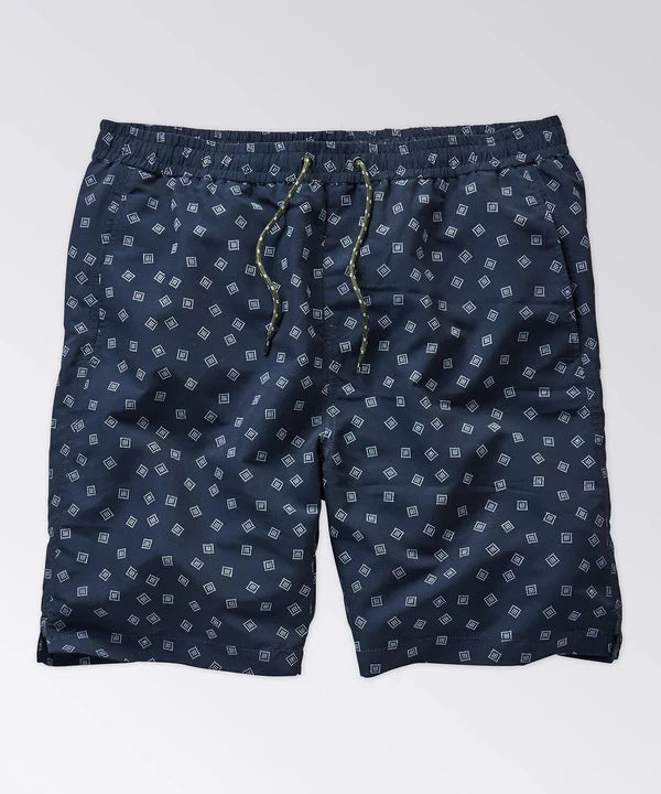 OOBE BRAND Kona Swim Trunk - Navy Dotted Squares