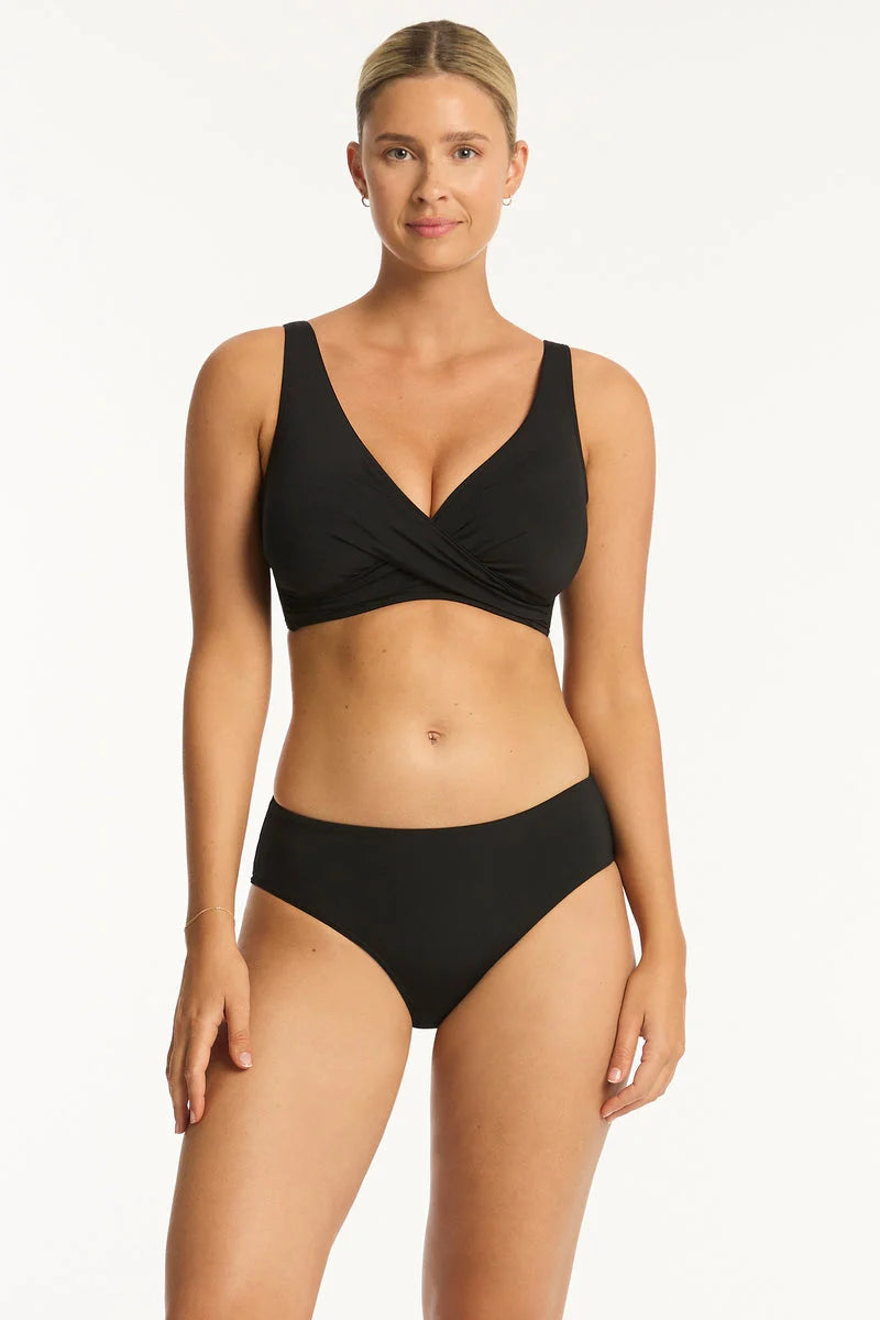 SEA LEVEL SWIM Eco Essentials G Cup Cross Front Bra - Black (Online Only)