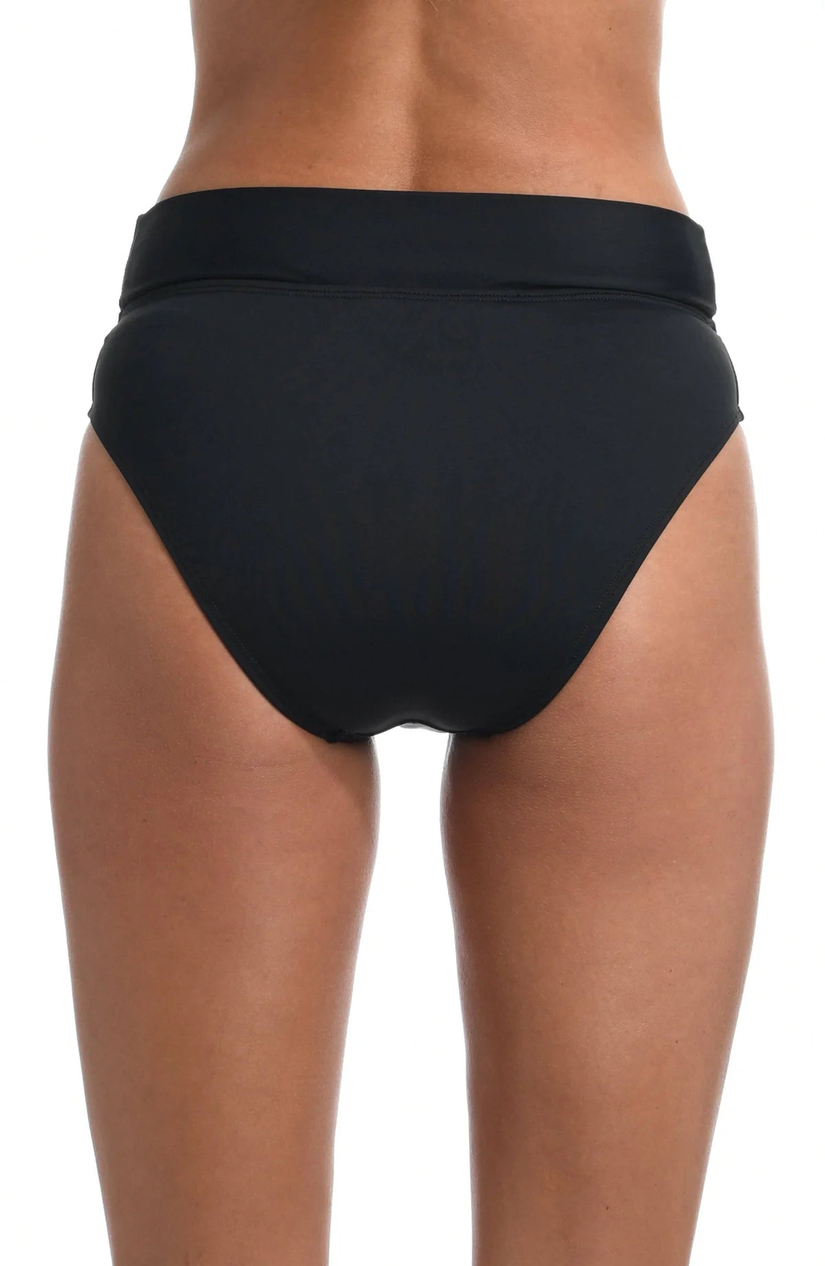LA BLANCA Island Goddess Crossover High Waist Bottom - Black