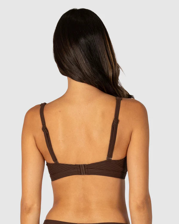 BAKU Positano D-E Cup Underwire Bikini Bra Top - Mocha