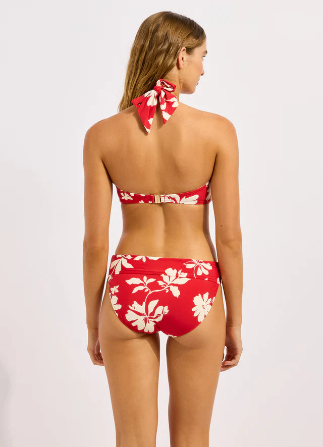 SEAFOLLY Mayflower Twist Band Mini Hipster Bikini Bottom - Cosmo Red