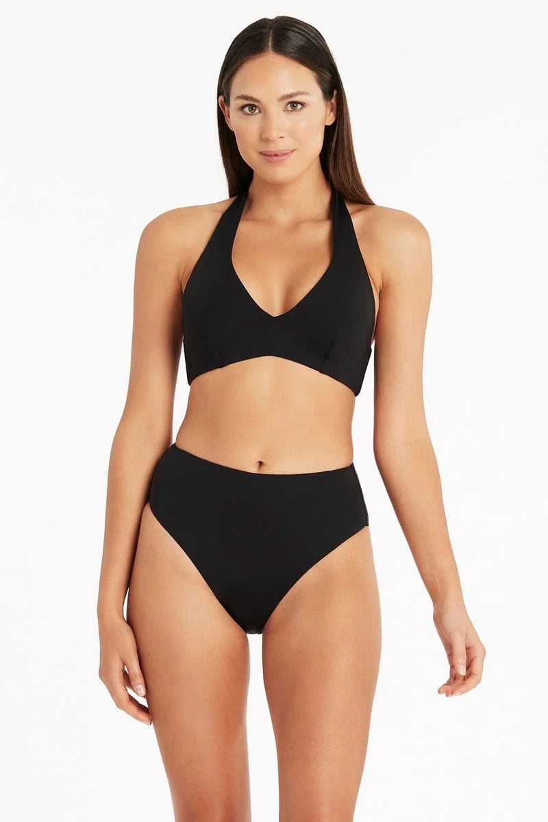 SEA LEVEL SWIM Eco Essentials Retro High Waist Pant - Black (Online Only)