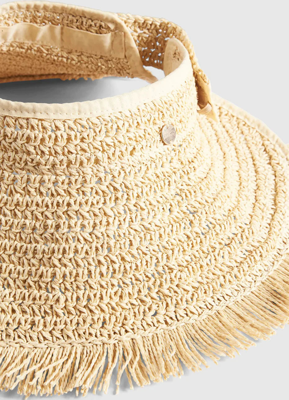 SEAFOLLY Shady Lady Roll Up Fringe Visor - Natural