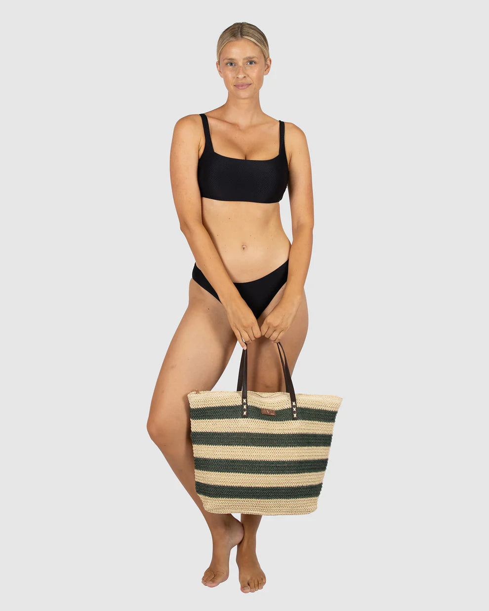 BAKU Striped Bag - Navy & Beige
