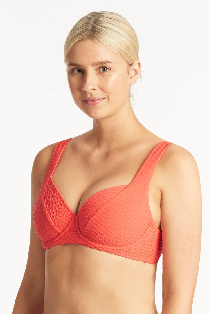 SEA LEVEL C-D Cup Top - Honeycomb Tangerine