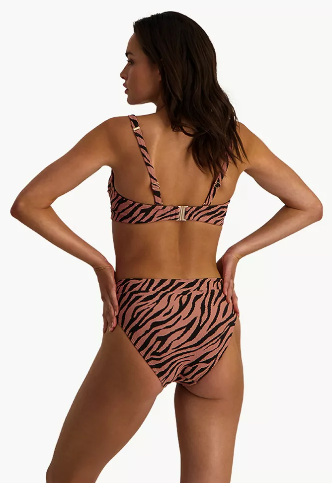 BEACHLIFE Rose Zebra high waist bikini bottom