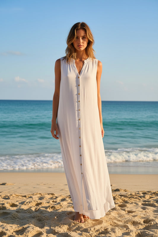 DOTTI Shirt Dress Cover Up - White