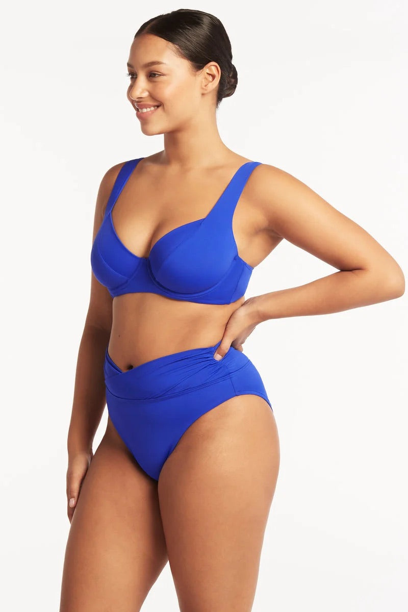 SEA LEVEL SWIM Essentials C/D Cup Underwire Bra - Cobalt