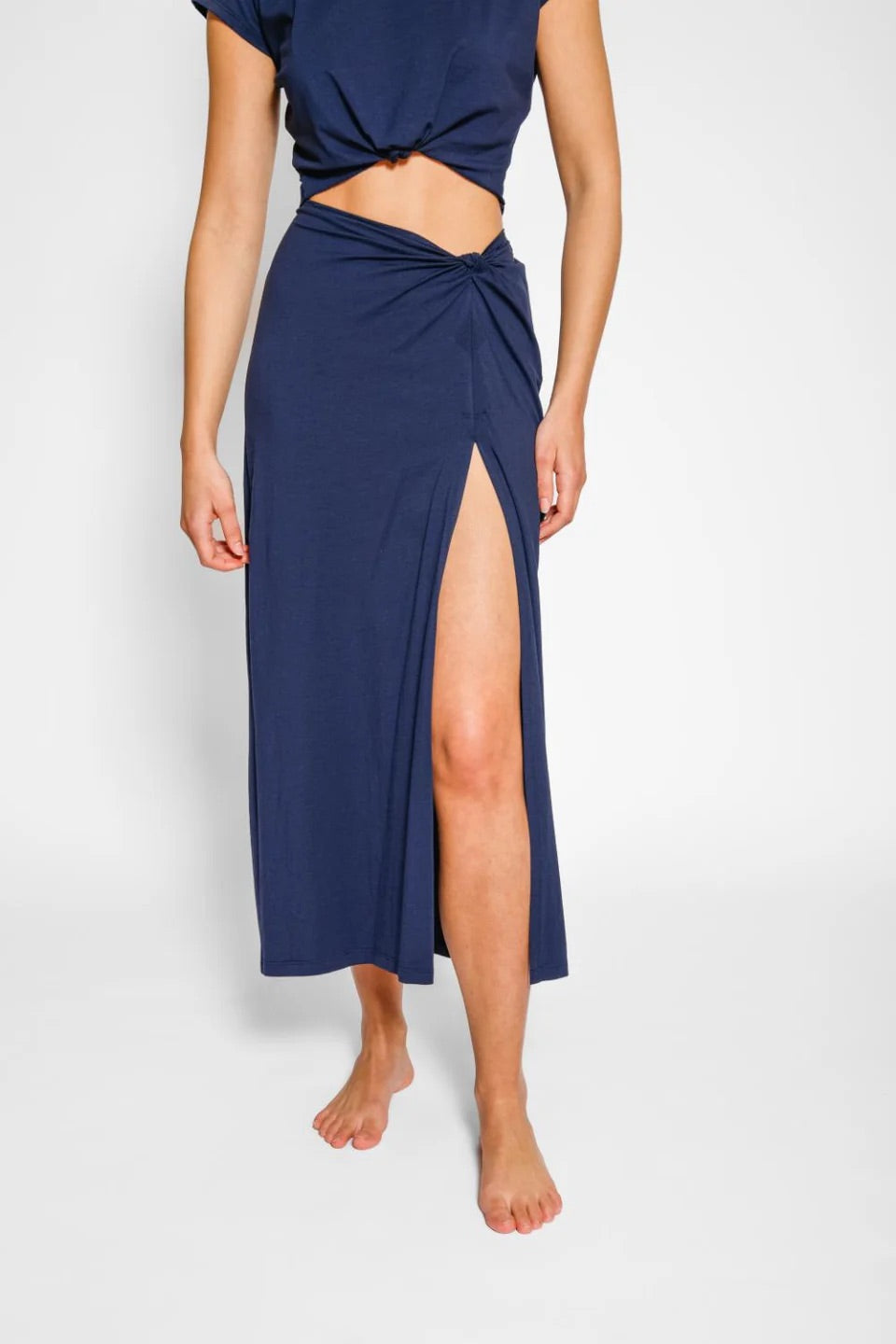 KOY RESORT Laguna Side Knot Skirt - Navy