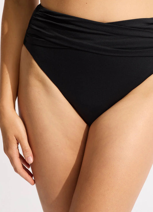 SEAFOLLY High Waist Wrap Front Pant - Black