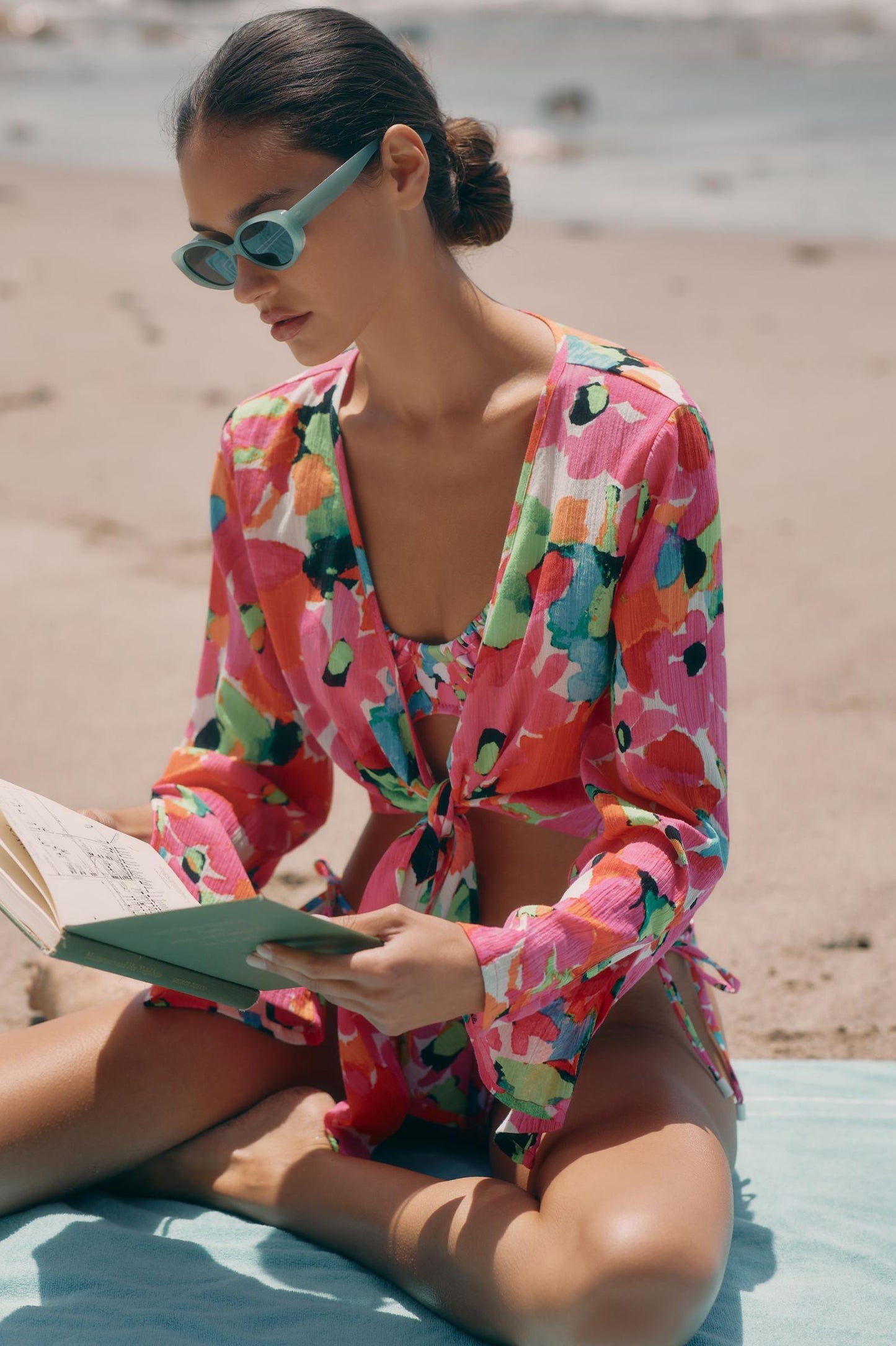 SANCTUARY Knot-Front Long-Sleeve Top - Geranium