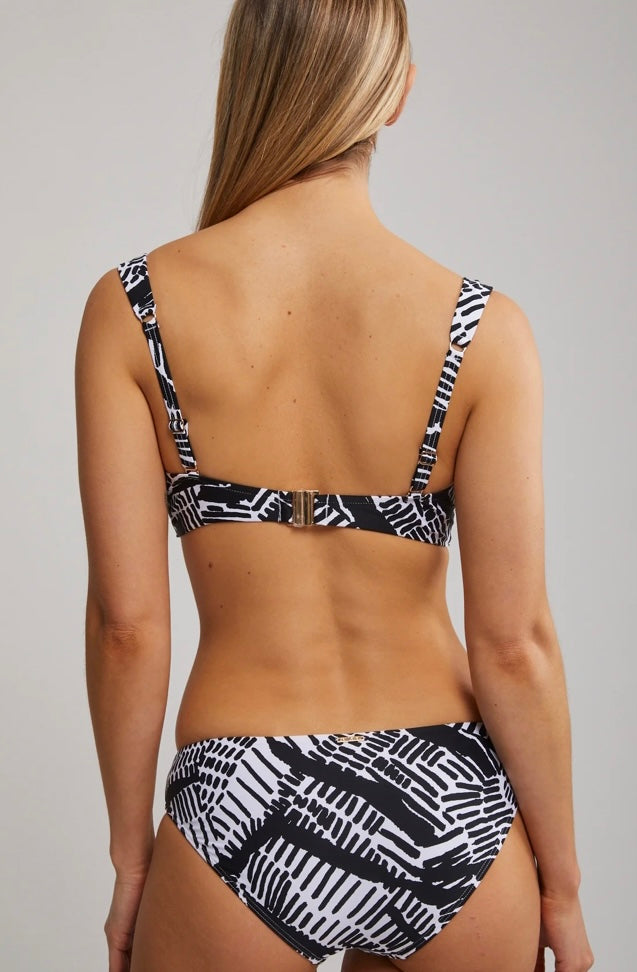 SEA LEVEL SWIM Pampas C/D Cup Underwire Bra Bikini Top - Black/White