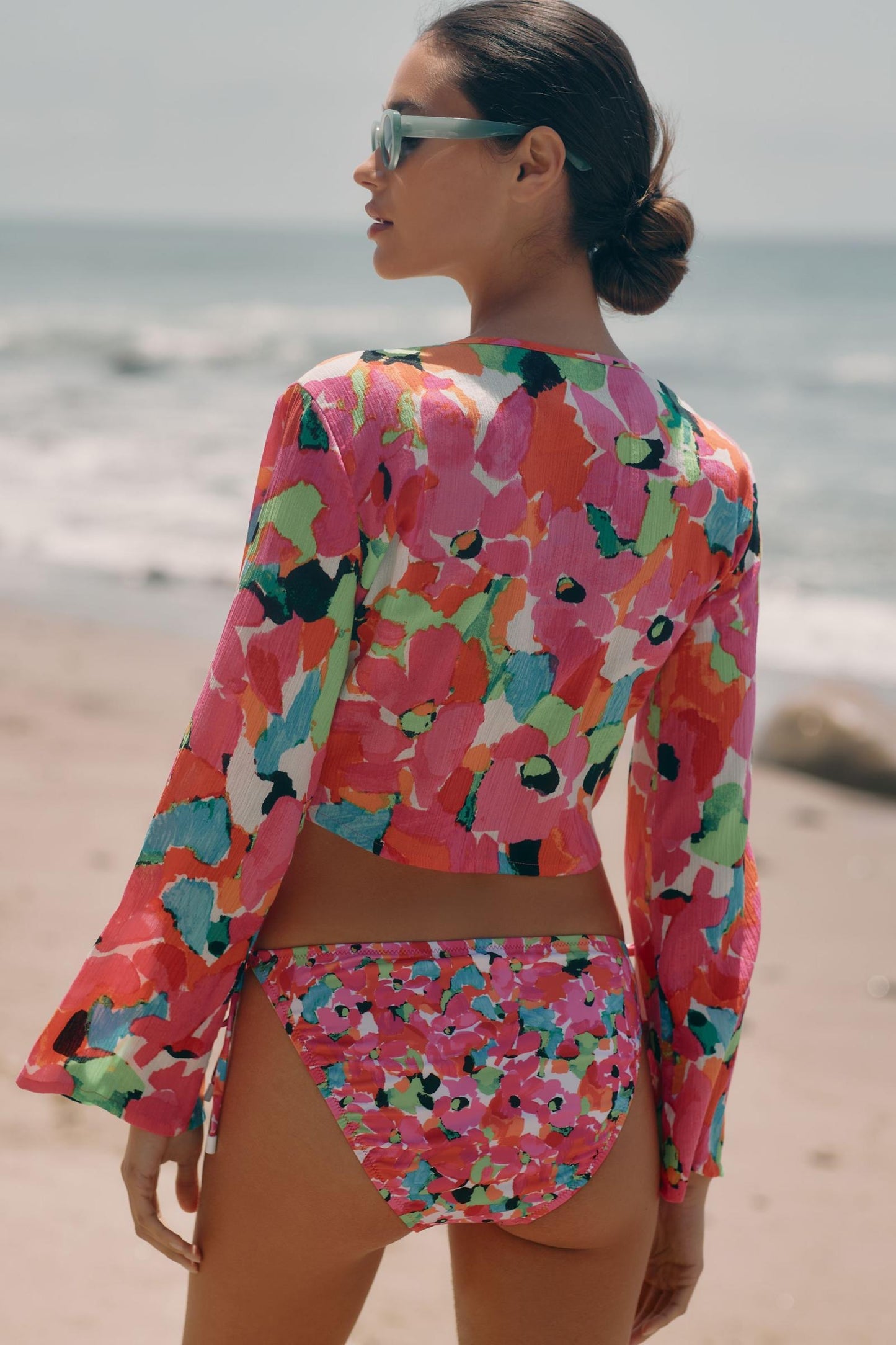 SANCTUARY Knot-Front Long-Sleeve Top - Geranium
