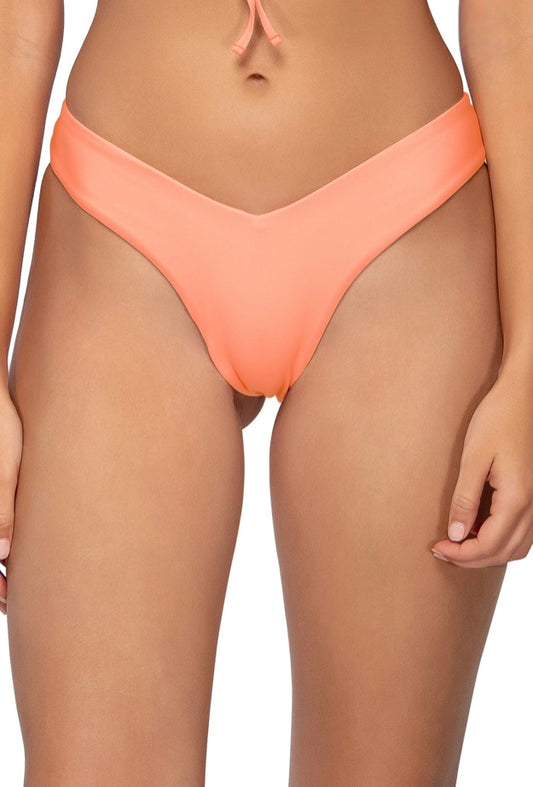 B. SWIM  Valencia V-Front Brazilian Bikini Bottom - Melon Sorbet