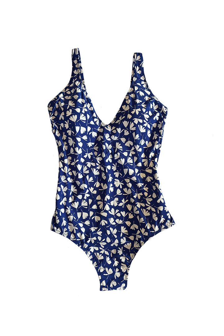 GOTTEX  Summertime V Neck One Piece - Indigo & White