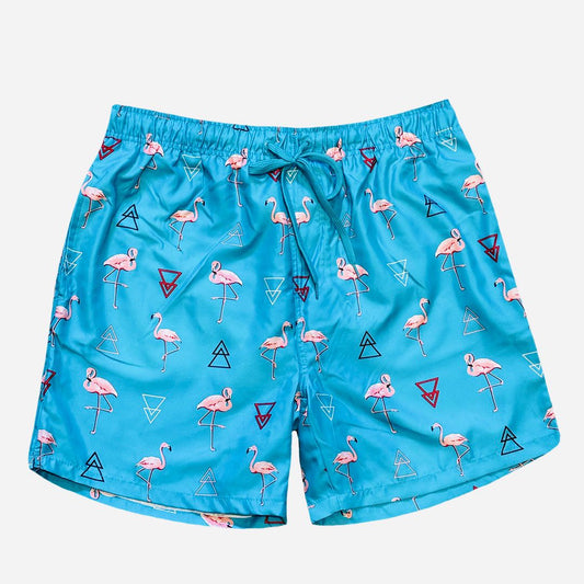 BURNSIDE Men's 17 Inch Swim Shorts Flamingo - Aqua