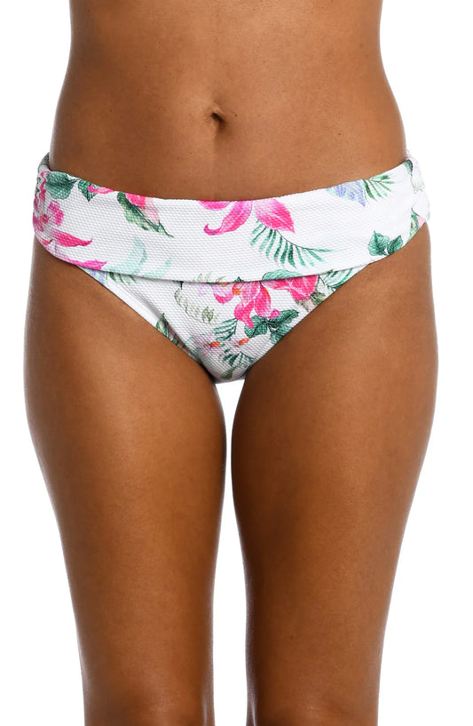 LA BLANCA Shirred Band Hipster Bottom - Mystic Palms