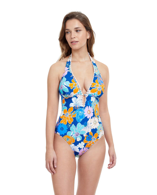 Rising Sun Deep V-Neck One Piece