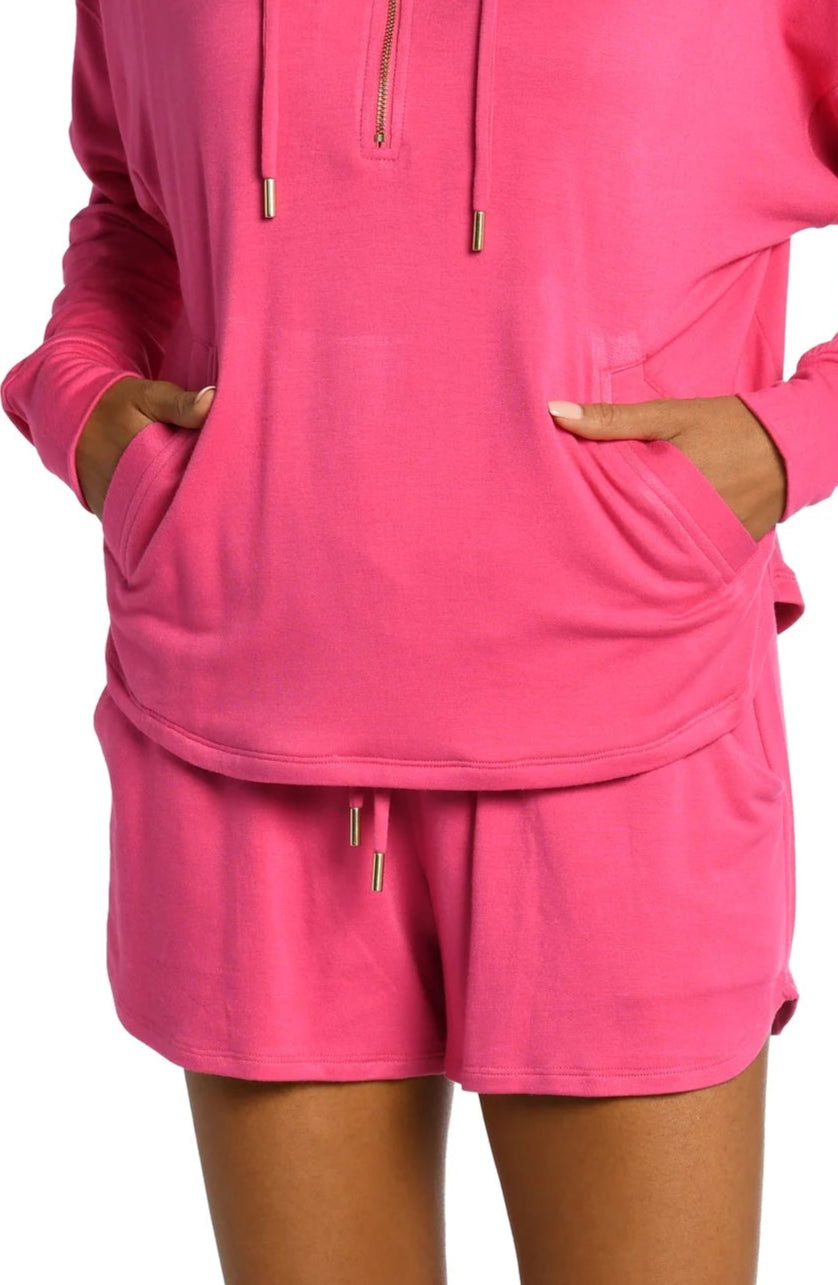 LA BLANCA Living In Leisure French Terry Knit Shorts - Pop Pink