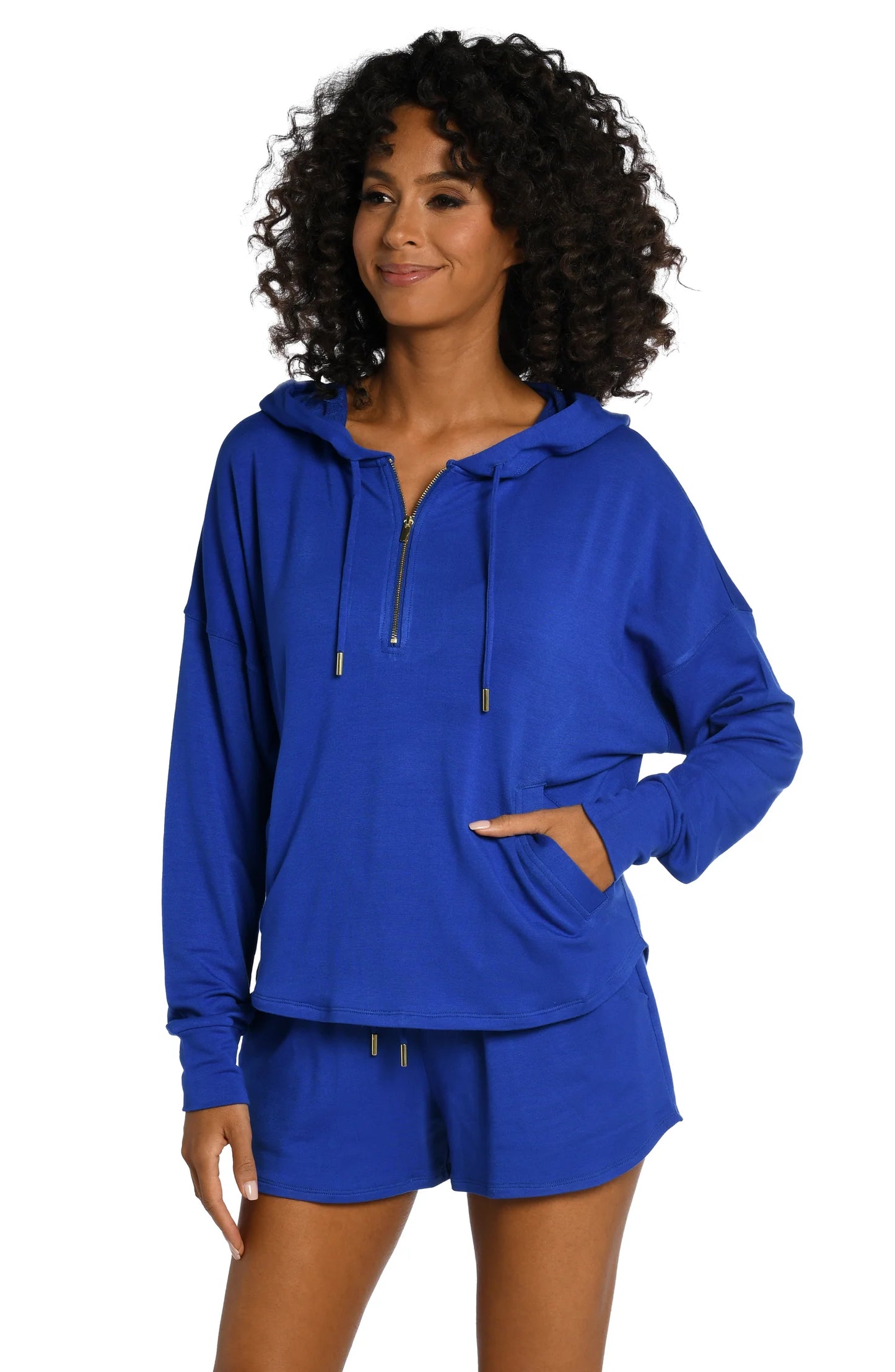 LA BLANCA Living In Leisure French Terry Knit Hoodie - Sapphire