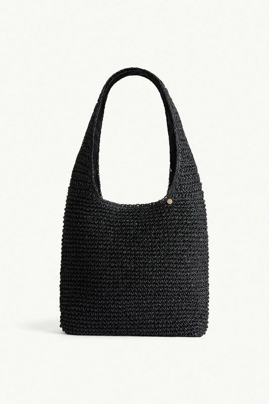 SEA LEVEL SWIM Crochet Slouch Beach Bag - Black
