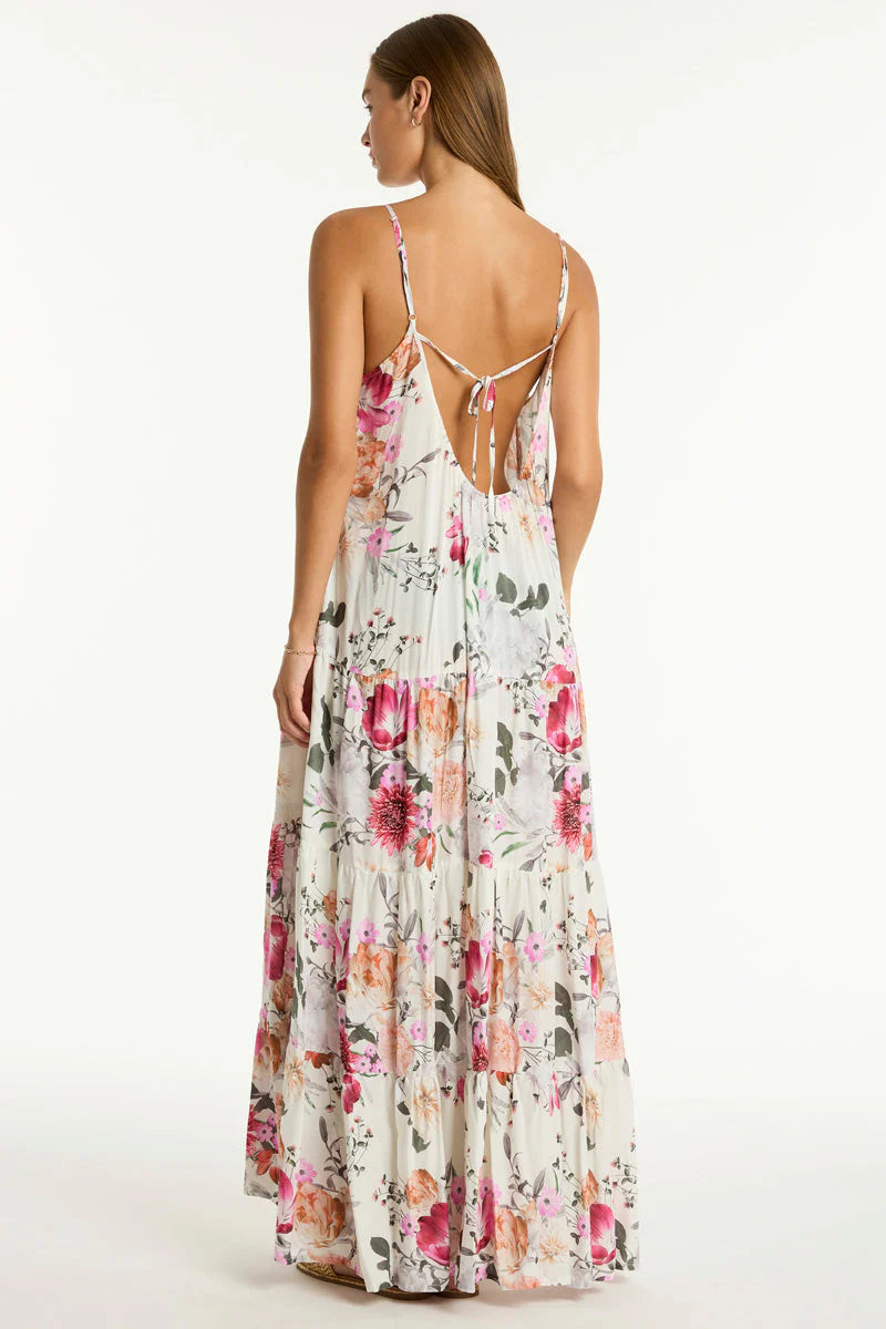 Belle Coconut Tiered Maxi Sundress