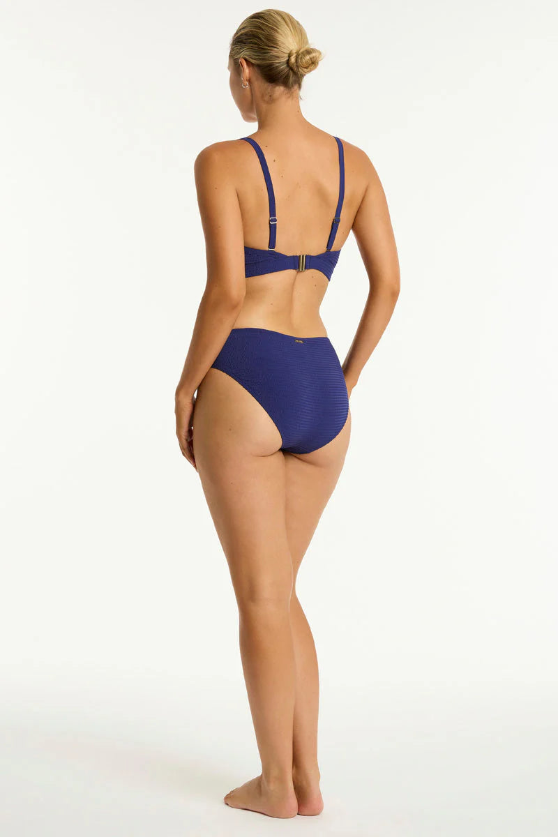 SEA LEVEL SWIM Messina Tie Front DD/E Cup Bralette - French Navy