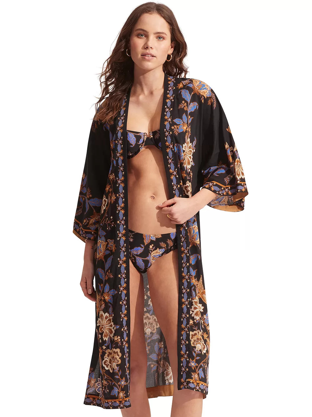 SEAFOLLY Silk Road Kimono - Black