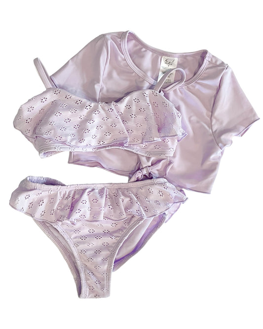 ANGEL BEACH Girls 3 Piece Set - Sweet Purple