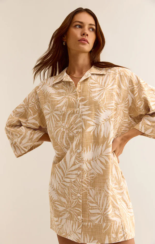 Z SUPPLY Camden Sandy Bay Palm Dress - Sandcastle