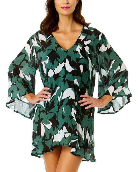 ANNE COLE Easy Belle Sleeve Tunic - Black/Green
