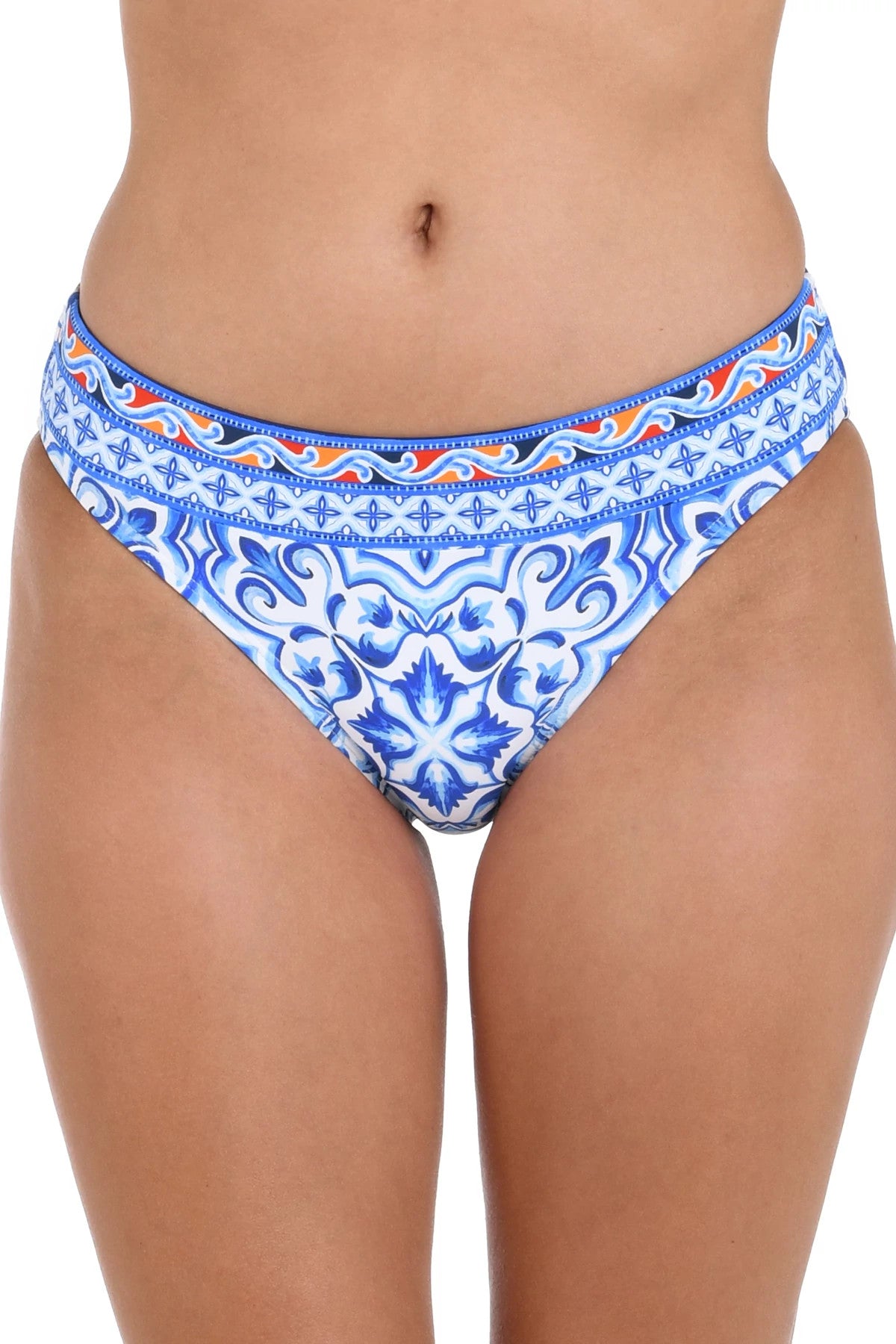 LA BLANCA Alboran Sea Side Banded Hipster Bikini Bottom - Blue