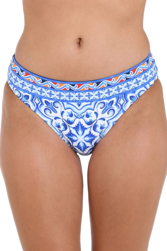 LA BLANCA Alboran Sea Side Banded Hipster Bikini Bottom - Blue