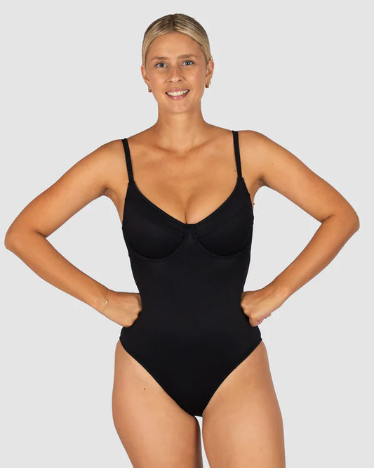 BAKU Rococco D/DD Cup Balconette One Piece Swimsuit - Nero